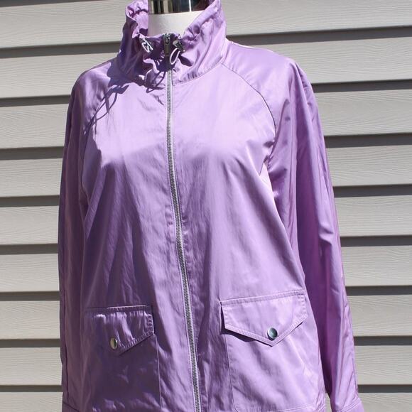 Chico's Zenergy Women's Jacket Lightweight Windbreaker Purple Size 12-14 - Picture 1 of 16